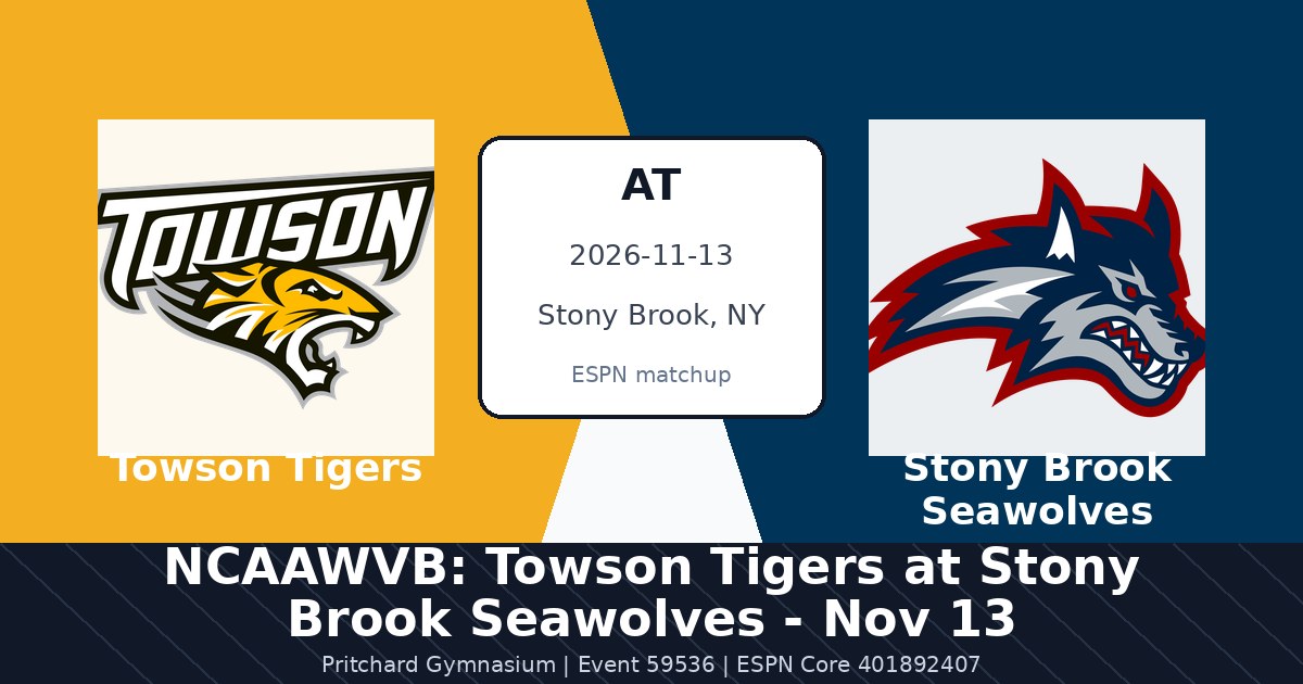 NCAAWVB: Towson Tigers at Stony Brook Seawolves - Nov 13 photo in Stony Brook, NY