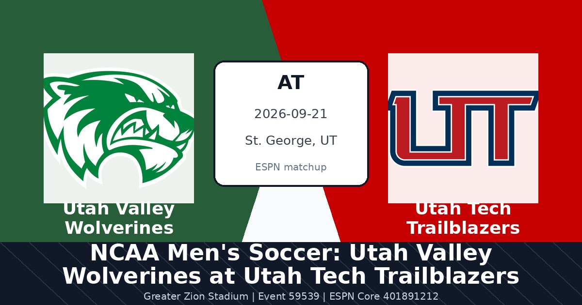 NCAA Men's Soccer: Utah Valley Wolverines at Utah Tech Trailblazers photo in St. George, UT