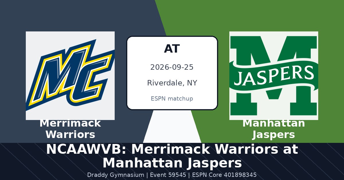 NCAAWVB: Merrimack Warriors at Manhattan Jaspers photo in Riverdale, NY