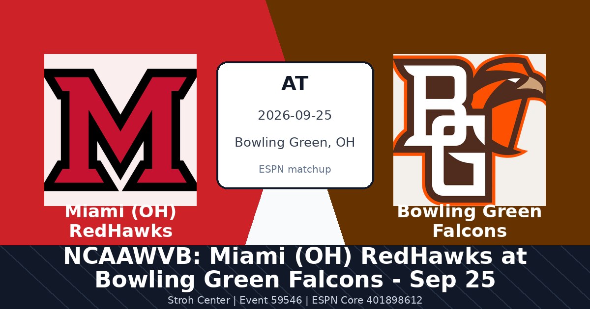 NCAAWVB: Miami (OH) RedHawks at Bowling Green Falcons - Sep 25 photo in Bowling Green, OH
