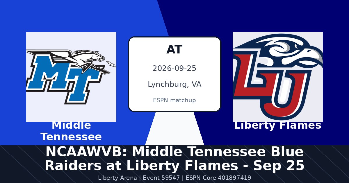 NCAAWVB: Middle Tennessee Blue Raiders at Liberty Flames - Sep 25 photo in Lynchburg, VA