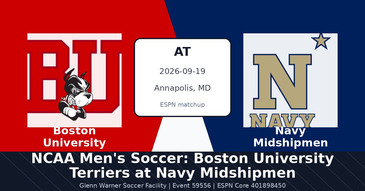 NCAA Men's Soccer: Boston University Terriers at Navy Midshipmen in Annapolis, MD