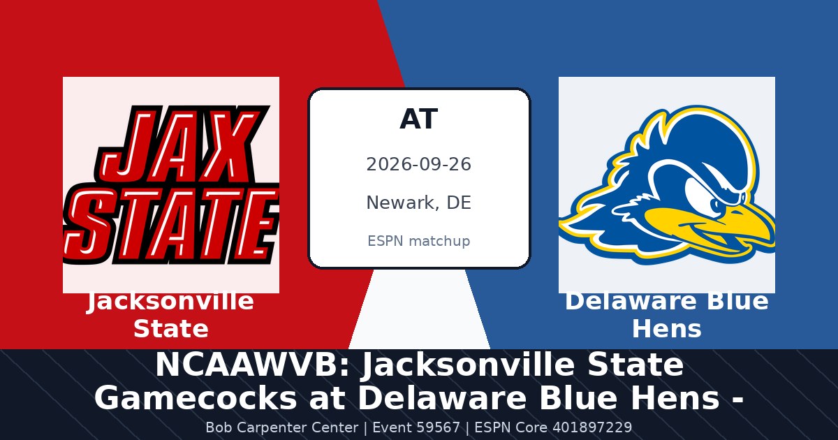 NCAAWVB: Jacksonville State Gamecocks at Delaware Blue Hens - Sep 26 photo in Newark, DE