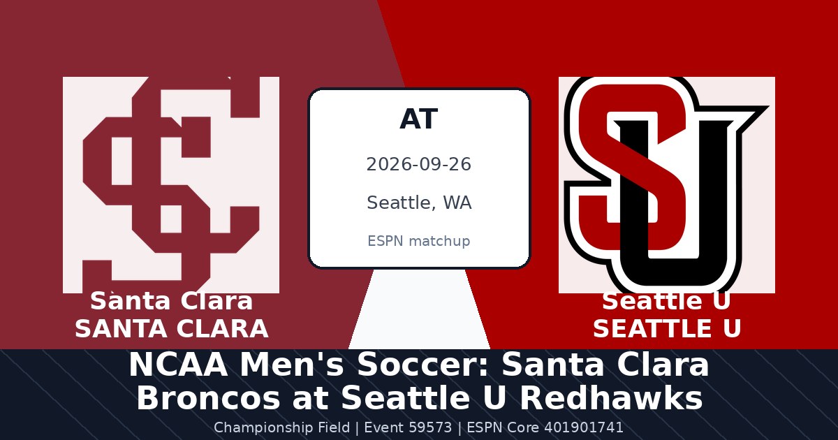 NCAA Men's Soccer: Santa Clara Broncos at Seattle U Redhawks — sports in Seattle, WA
