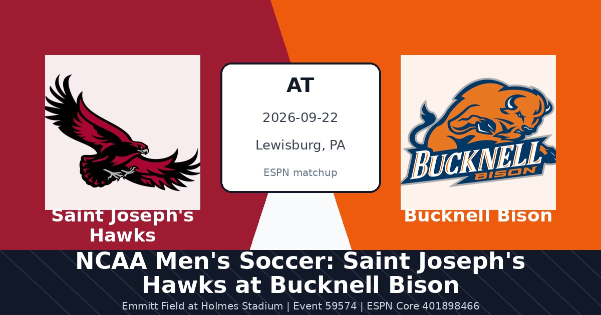 NCAA Men's Soccer: Saint Joseph's Hawks at Bucknell Bison photo in Lewisburg, PA
