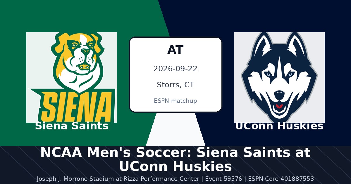 NCAA Men's Soccer: Siena Saints at UConn Huskies photo in Storrs, CT