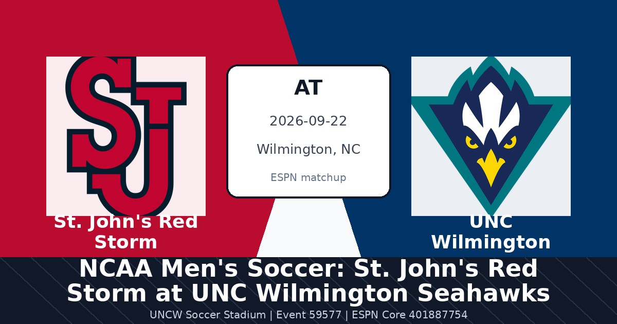 NCAA Men's Soccer: St. John's Red Storm at UNC Wilmington Seahawks photo in Wilmington, NC