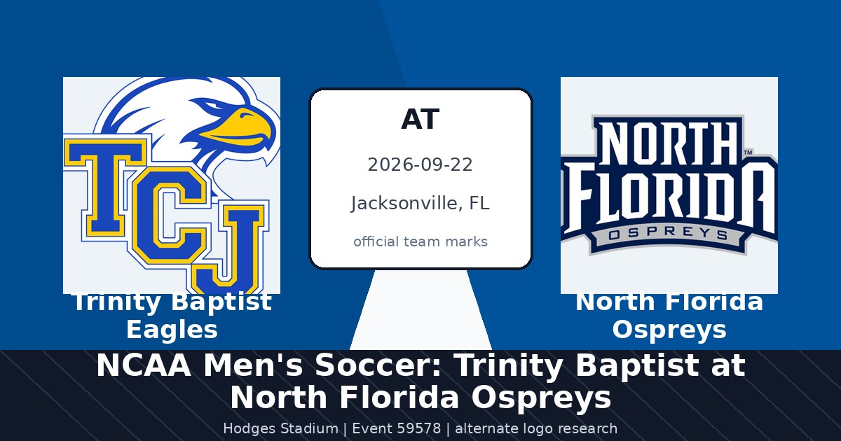 NCAA Men's Soccer: Trinity Baptist at North Florida Ospreys in Jacksonville, FL