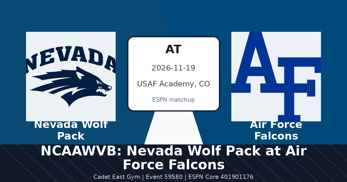 NCAAWVB: Nevada Wolf Pack at Air Force Falcons photo in USAF Academy, CO