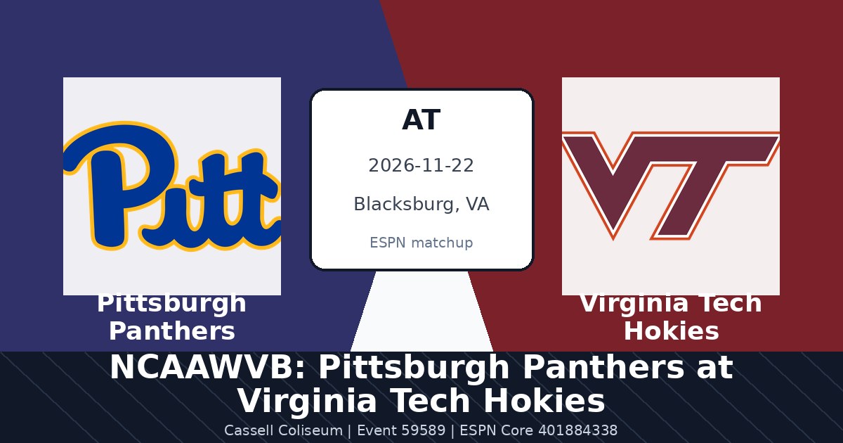 NCAAWVB: Pittsburgh Panthers at Virginia Tech Hokies photo in Blacksburg, VA
