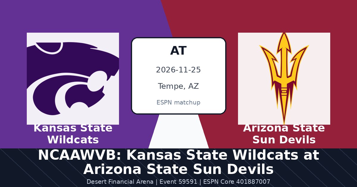 NCAAWVB: Kansas State Wildcats at Arizona State Sun Devils photo in Tempe, AZ