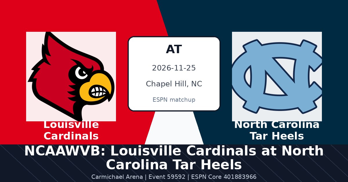NCAAWVB: Louisville Cardinals at North Carolina Tar Heels photo in Chapel Hill, NC