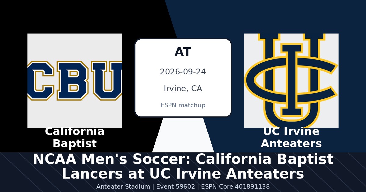 NCAA Men's Soccer: California Baptist Lancers at UC Irvine Anteaters photo in Irvine, CA