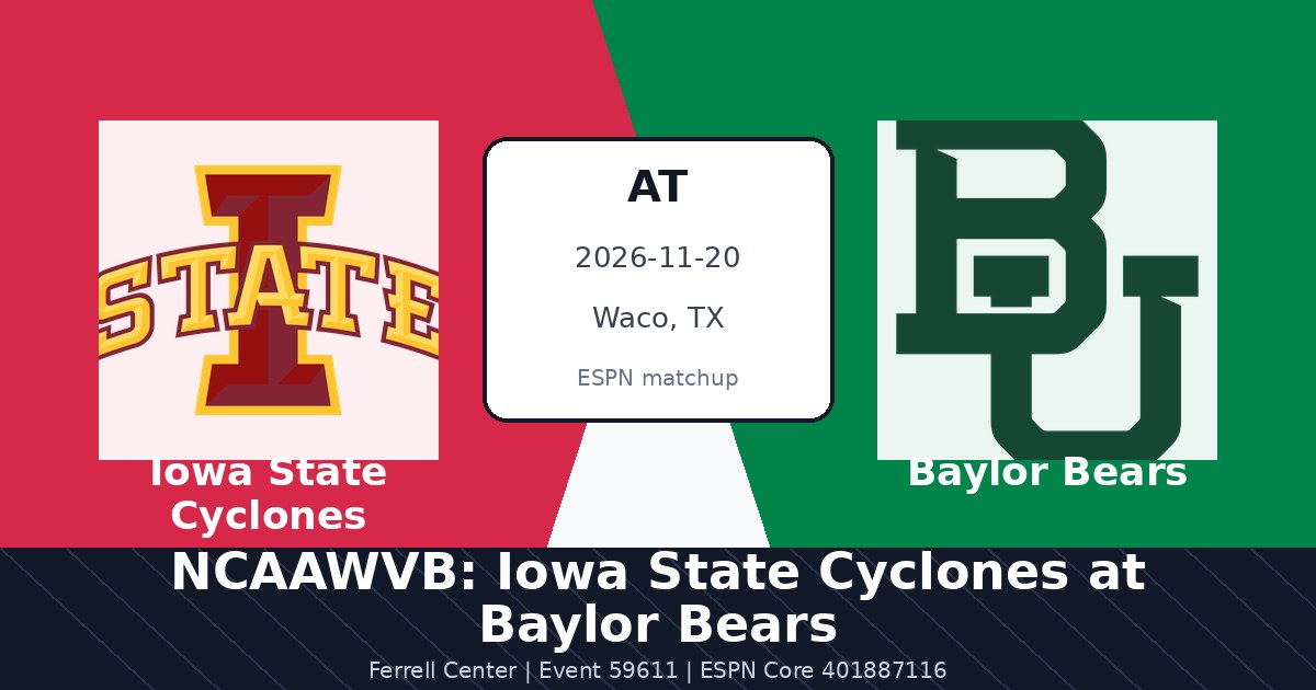 NCAAWVB: Iowa State Cyclones at Baylor Bears photo in Waco, TX