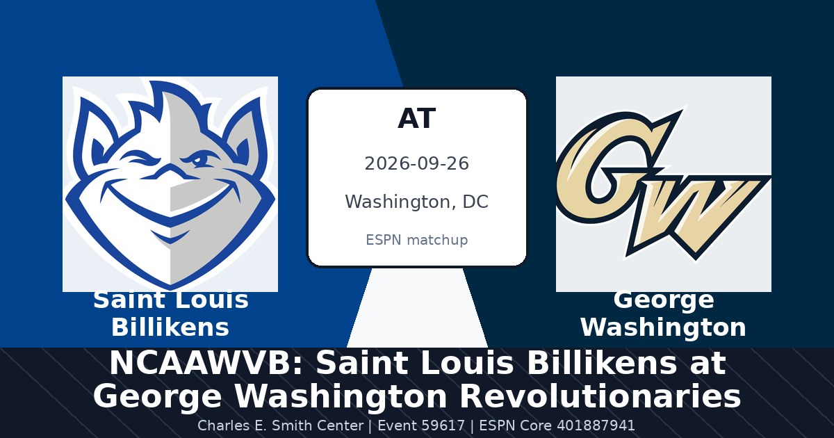 NCAAWVB: Saint Louis Billikens at George Washington Revolutionaries — sports in Washington, DC