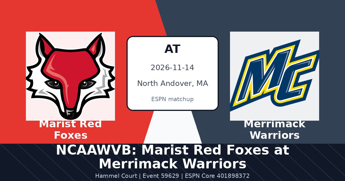 NCAAWVB: Marist Red Foxes at Merrimack Warriors photo in North Andover, MA