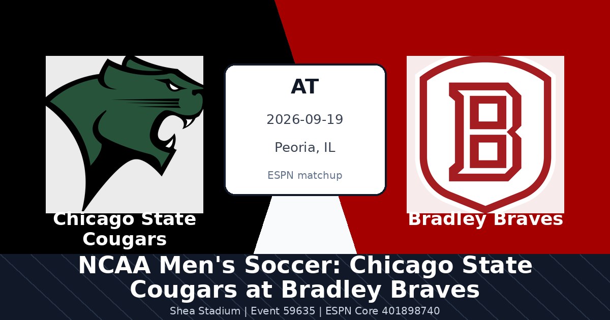 NCAA Men's Soccer: Chicago State Cougars at Bradley Braves photo in Peoria, IL