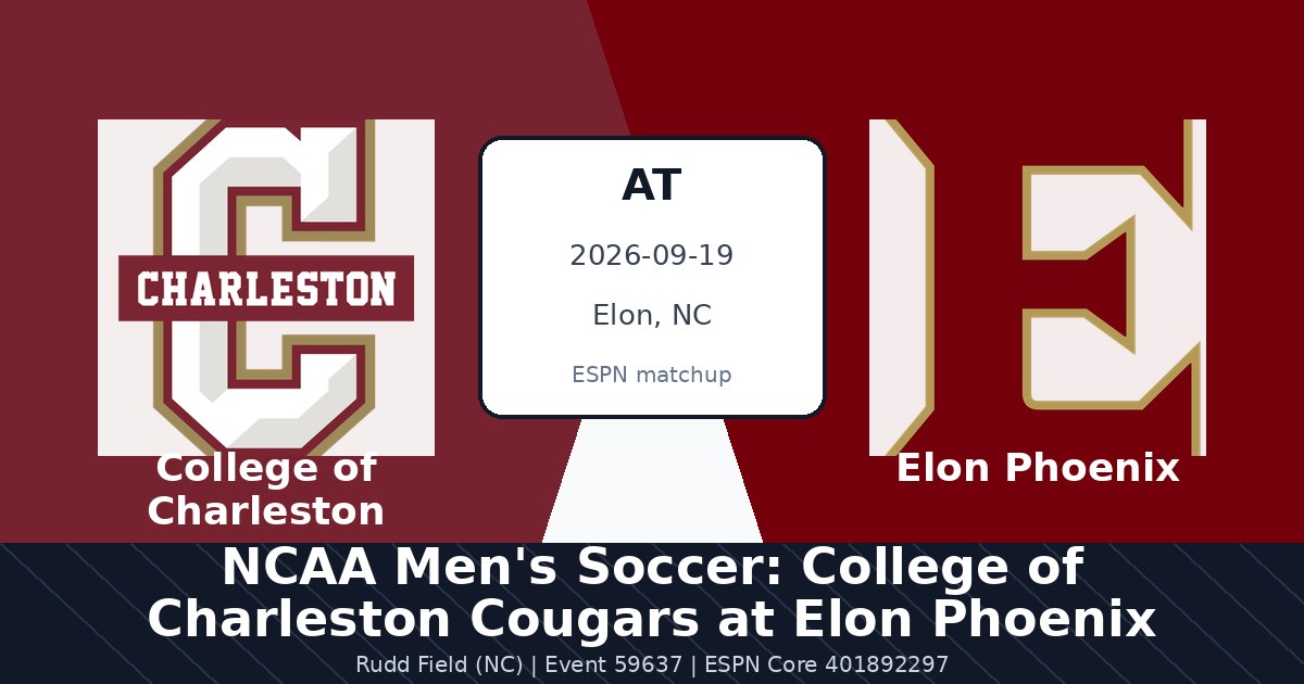 NCAA Men's Soccer: College of Charleston Cougars at Elon Phoenix photo in Elon, NC