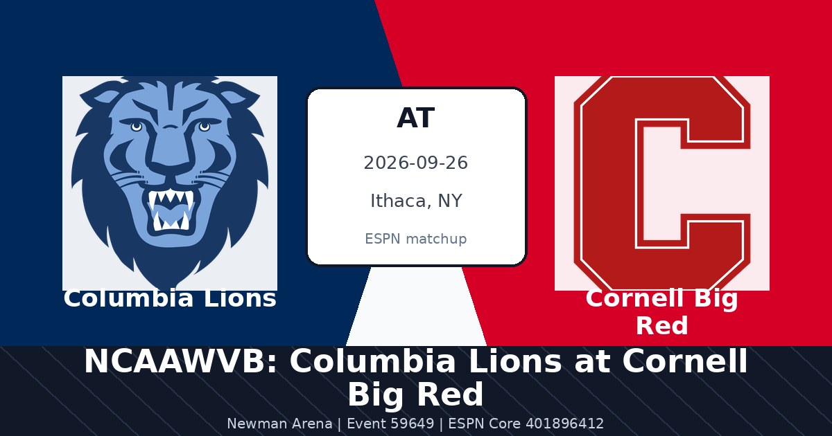 NCAAWVB: Columbia Lions at Cornell Big Red photo in Ithaca, NY