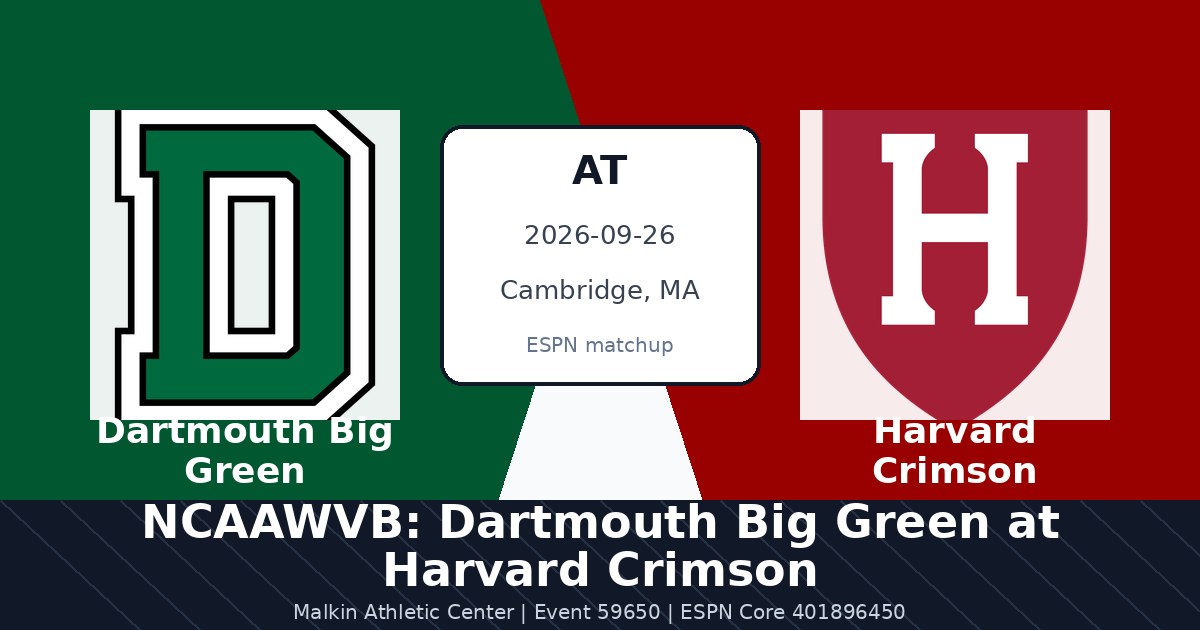 NCAAWVB: Dartmouth Big Green at Harvard Crimson photo in Cambridge, MA