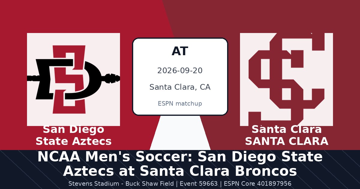 NCAA Men's Soccer: San Diego State Aztecs at Santa Clara Broncos photo in Santa Clara, CA