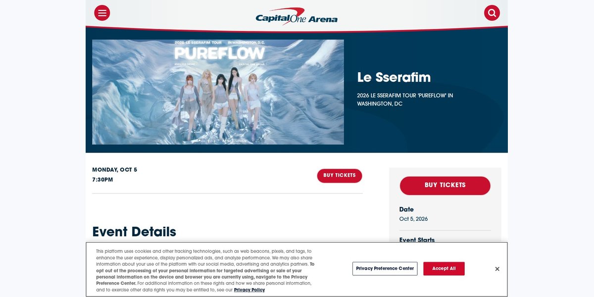 LE SSERAFIM  -  PUREFLOW Tour — concert in Washington, DC