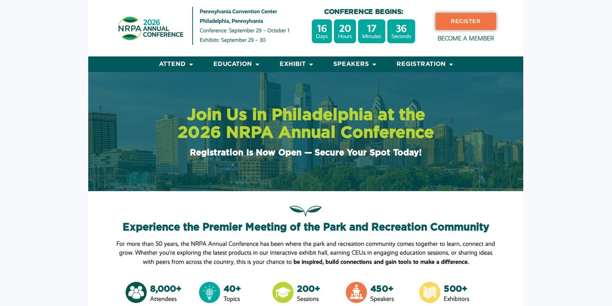 NRPA Annual Conference — market in Philadelphia, PA