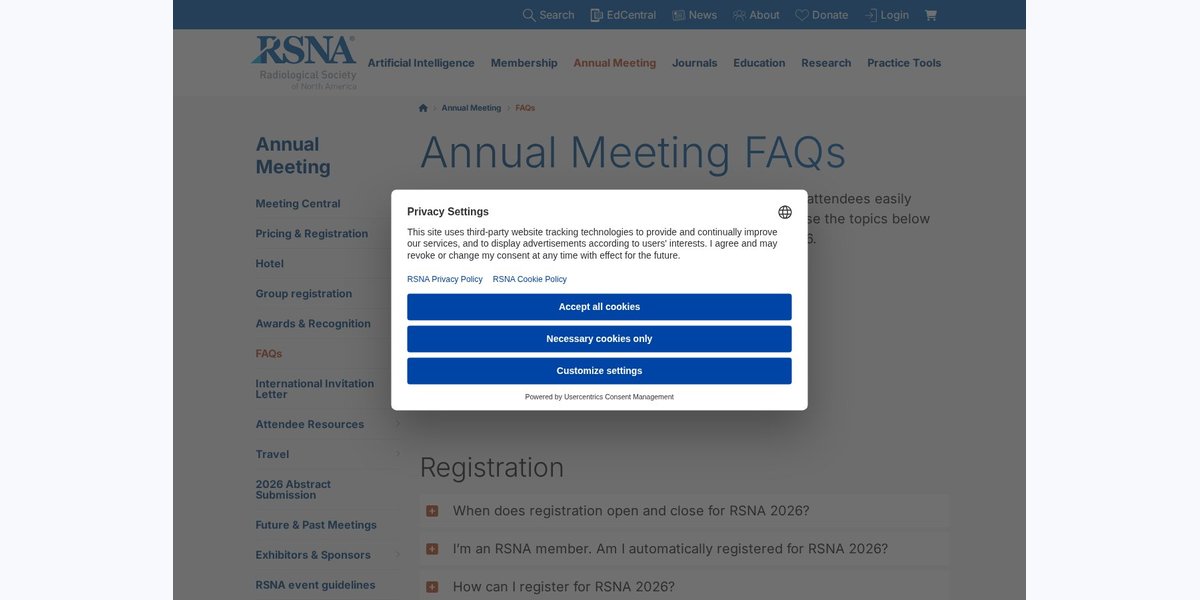 RSNA Annual Meeting — markets in Chicago, IL