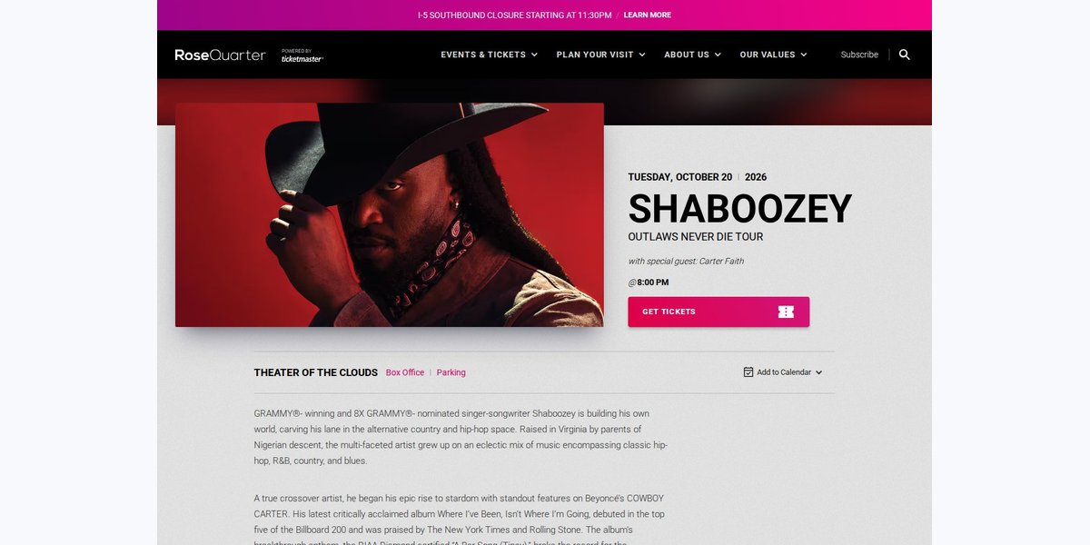 Shaboozey - Outlaws Never Die Tour photo in Portland, OR