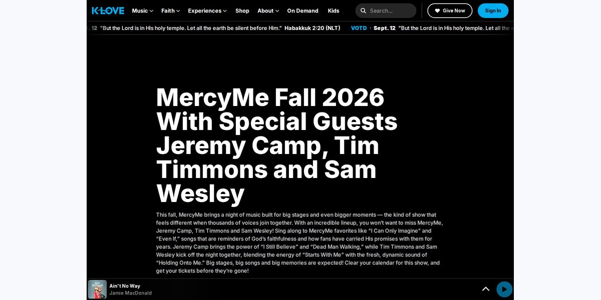 MercyMe - MercyMe LIVE Tour photo in Springfield, MO
