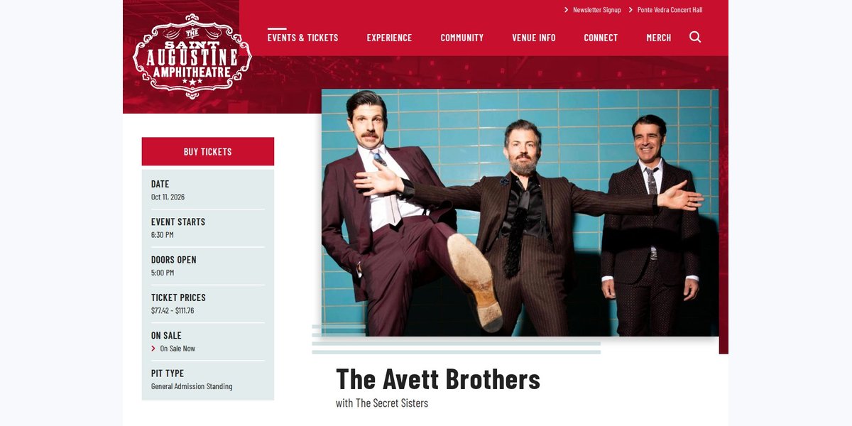 The Avett Brothers photo in St. Augustine, FL