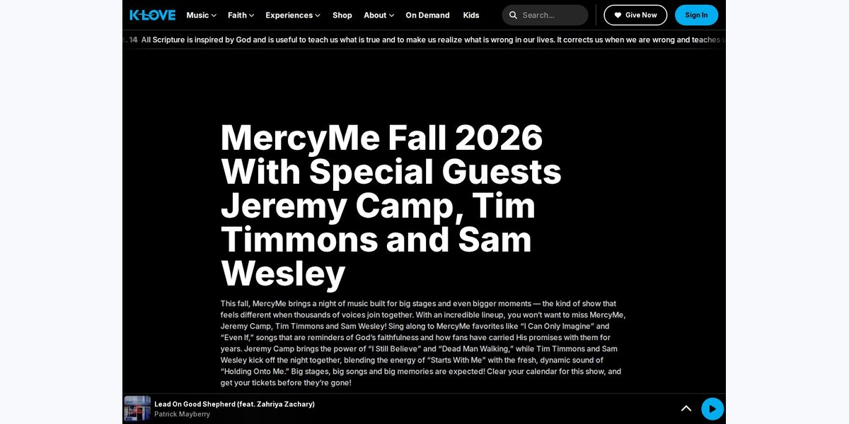 MercyMe — MercyMe LIVE Tour photo in Saginaw, MI